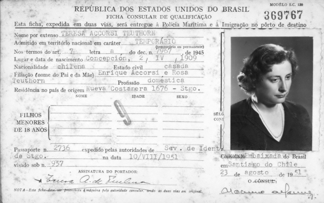 Pasaporte Agosto 1951